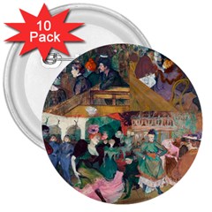 Moulin Rouge One 3  Buttons (10 Pack) 