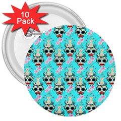 Skullart 3  Buttons (10 Pack)  by Sparkle