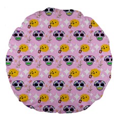 Skullsun Large 18  Premium Flano Round Cushions by Sparkle