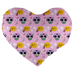 Skullsun Large 19  Premium Flano Heart Shape Cushions by Sparkle