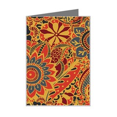 Bright Seamless Pattern-with-paisley-mehndi-elements-hand-drawn-wallpaper-with-floral-traditional-in Mini Greeting Card