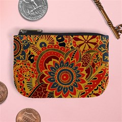 Bright Seamless Pattern-with-paisley-mehndi-elements-hand-drawn-wallpaper-with-floral-traditional-in Mini Coin Purse by BangZart