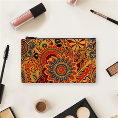 Bright Seamless Pattern-with-paisley-mehndi-elements-hand-drawn-wallpaper-with-floral-traditional-in Cosmetic Bag (small) by BangZart