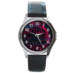 Granite Glitch Round Metal Watch by MRNStudios