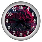 Granite Glitch Wall Clock (Silver) Front