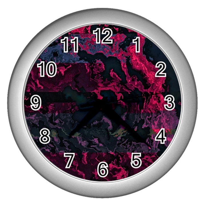 Granite Glitch Wall Clock (Silver)