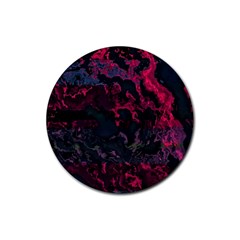 Granite Glitch Rubber Round Coaster (4 Pack) by MRNStudios