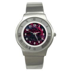 Granite Glitch Stainless Steel Watch by MRNStudios