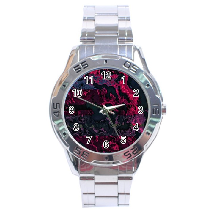 Granite Glitch Stainless Steel Analogue Watch