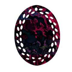 Granite Glitch Ornament (oval Filigree) by MRNStudios