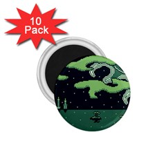 Ship Sea Monster Boat Island Night Pixel 1 75  Magnets (10 Pack)  by Pakemis