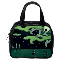 Ship Sea Monster Boat Island Night Pixel Classic Handbag (one Side) by Pakemis