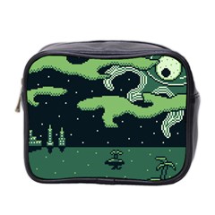 Ship Sea Monster Boat Island Night Pixel Mini Toiletries Bag (two Sides) by Pakemis