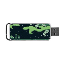 Ship Sea Monster Boat Island Night Pixel Portable Usb Flash (two Sides) by Pakemis