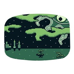 Ship Sea Monster Boat Island Night Pixel Mini Square Pill Box by Pakemis