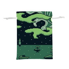 Ship Sea Monster Boat Island Night Pixel Lightweight Drawstring Pouch (s) by Pakemis