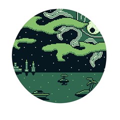 Ship Sea Monster Boat Island Night Pixel Mini Round Pill Box (pack Of 3) by Pakemis