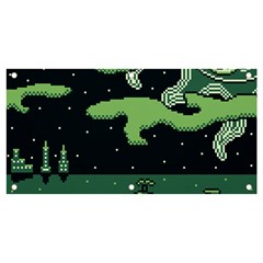 Ship Sea Monster Boat Island Night Pixel Banner And Sign 4  X 2  by Pakemis