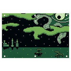 Ship Sea Monster Boat Island Night Pixel Banner And Sign 6  X 4  by Pakemis