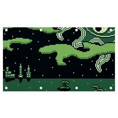 Ship Sea Monster Boat Island Night Pixel Banner And Sign 7  X 4  by Pakemis