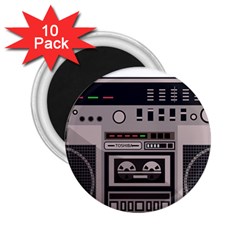 Cassette Recorder 80s Music Stereo 2 25  Magnets (10 Pack)  by Pakemis