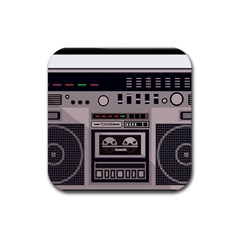 Cassette Recorder 80s Music Stereo Rubber Coaster (square) by Pakemis