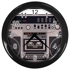 Cassette Recorder 80s Music Stereo Wall Clock (black) by Pakemis