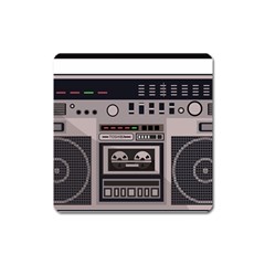 Cassette Recorder 80s Music Stereo Square Magnet by Pakemis