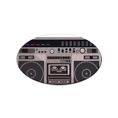 Cassette Recorder 80s Music Stereo Sticker Oval (100 Pack) by Pakemis