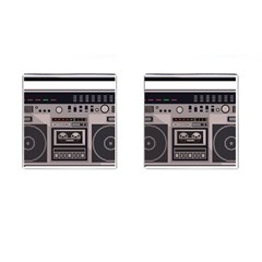 Cassette Recorder 80s Music Stereo Cufflinks (square) by Pakemis