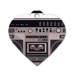 Cassette Recorder 80s Music Stereo Dog Tag Heart (one Side) by Pakemis