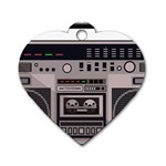 Cassette Recorder 80s Music Stereo Dog Tag Heart (Two Sides) Front