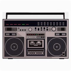 Cassette Recorder 80s Music Stereo Large Glasses Cloth (2 Sides) by Pakemis