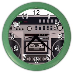 Cassette Recorder 80s Music Stereo Color Wall Clock by Pakemis