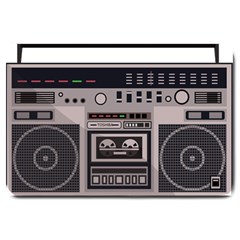 Cassette Recorder 80s Music Stereo Large Doormat by Pakemis