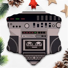 Cassette Recorder 80s Music Stereo Ornament (snowflake) by Pakemis