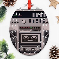 Cassette Recorder 80s Music Stereo Ornament (oval Filigree) by Pakemis