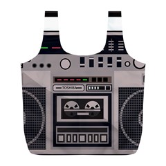 Cassette Recorder 80s Music Stereo Full Print Recycle Bag (l) by Pakemis