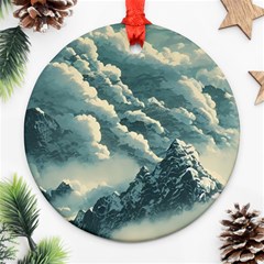 Mountains Alps Nature Clouds Sky Fresh Air Art Ornament (round) by Pakemis