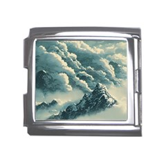 Mountains Alps Nature Clouds Sky Fresh Air Art Mega Link Italian Charm (18mm) by Pakemis