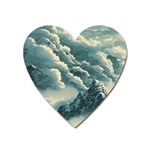 Mountains Alps Nature Clouds Sky Fresh Air Art Heart Magnet Front