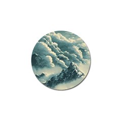 Mountains Alps Nature Clouds Sky Fresh Air Art Golf Ball Marker by Pakemis