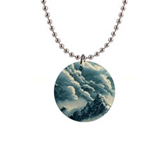 Mountains Alps Nature Clouds Sky Fresh Air Art 1  Button Necklace by Pakemis