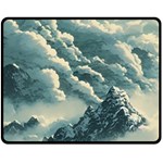 Mountains Alps Nature Clouds Sky Fresh Air Art Fleece Blanket (Medium) 60 x50  Blanket Front