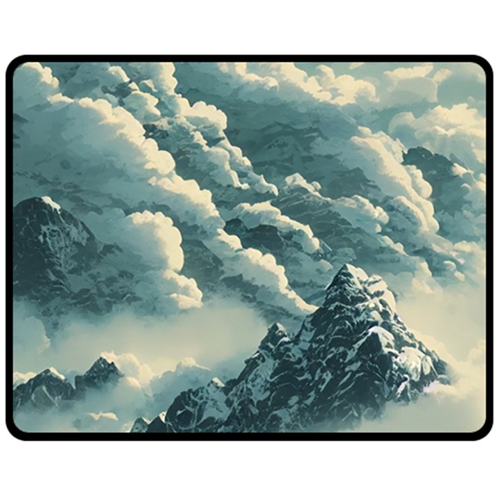 Mountains Alps Nature Clouds Sky Fresh Air Art Fleece Blanket (Medium)