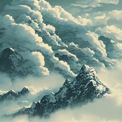 Mountains Alps Nature Clouds Sky Fresh Air Art Play Mat (square) by Pakemis