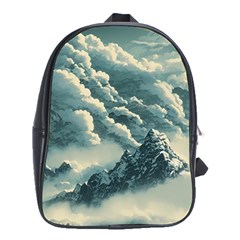 Mountains Alps Nature Clouds Sky Fresh Air Art School Bag (xl) by Pakemis