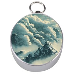 Mountains Alps Nature Clouds Sky Fresh Air Art Silver Compasses by Pakemis