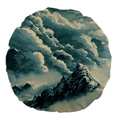 Mountains Alps Nature Clouds Sky Fresh Air Art Large 18  Premium Flano Round Cushions by Pakemis