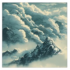 Mountains Alps Nature Clouds Sky Fresh Air Art Square Satin Scarf (36  X 36 ) by Pakemis